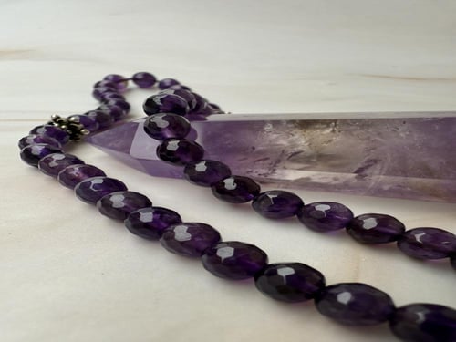 سبحة اماثيست بالفضة