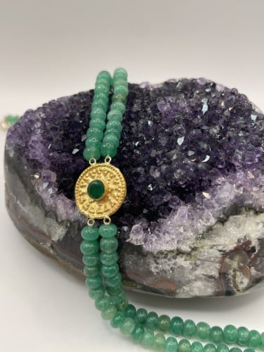 شوكر حجر زمرد وذهب