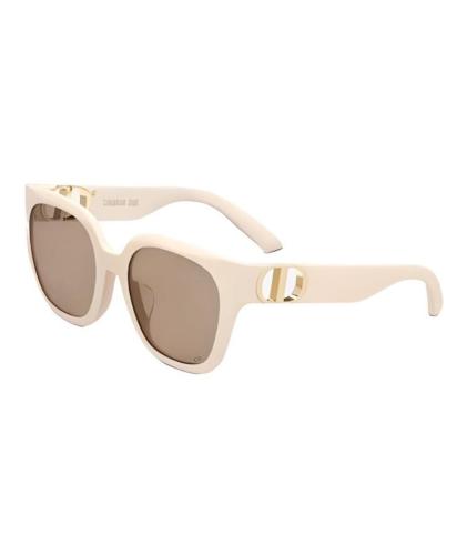 نظارة Dior 30Montaigne S10F مربعة لون بيج فى دهبى