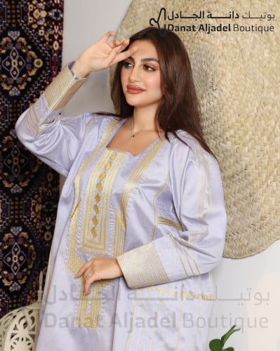 ثوب عسيري لون واحد - موف فاتح