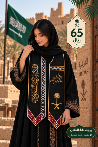 وشاح اليوم الوطني شامواه باللون الاسود