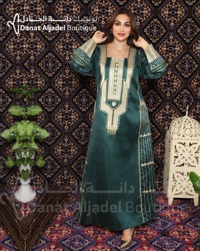 ثوب عسيري لون واحد - اخضر