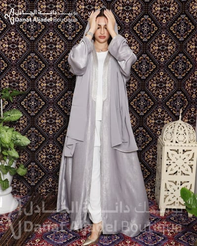 عباية بشت حرير - رصاصي