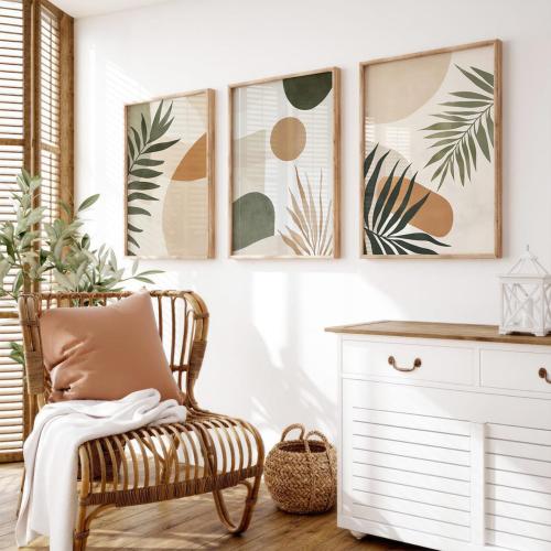 Three wall fabric panels Italian "printing"