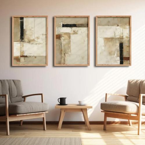 Three wall fabric panels Italian "printing"