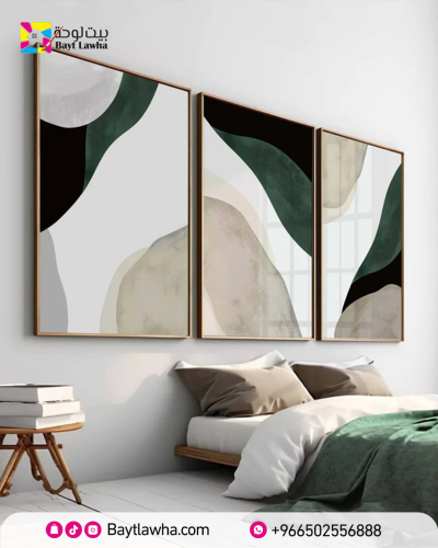Three wall fabric panels Italian "printing"