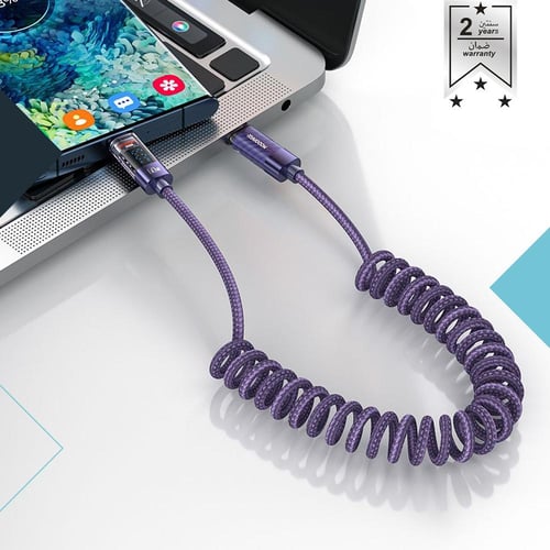 موج ماكس - كيبل حلزوني قابل لتمدد تايب سي الى تايب...