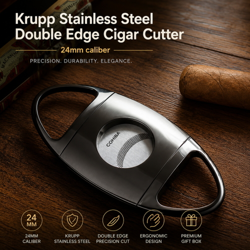 Cigar cutter, Kohiba brand, titanium color, rust-proof