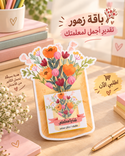 ورق ملاحظات للمعلمة