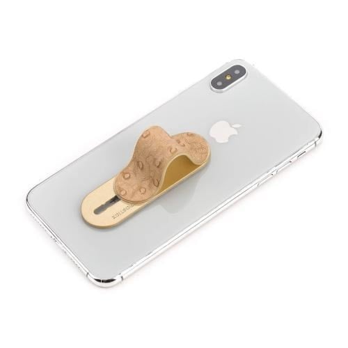 مسكة جوال - مسكة مومستيك جلد ذهبي منقط A-OS-03