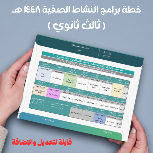 خطة برامج النشاط الصفية 1448 ( الصف الثالث ثانوي )