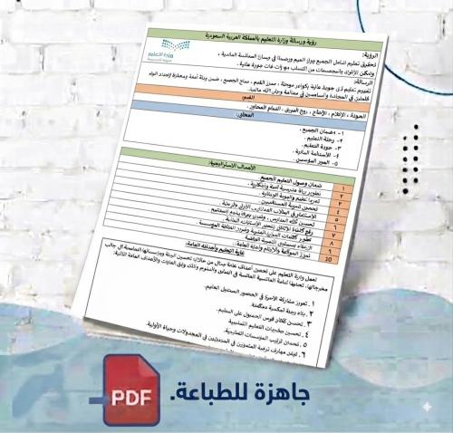 الرؤية و الرسالة والقيم و الأهداف ١٤٤٨ هـ