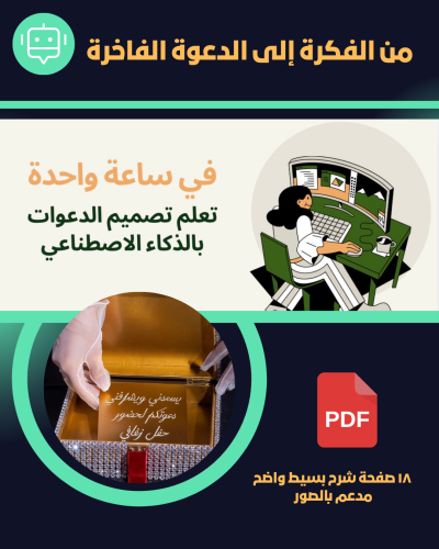 ورشة تعلم تصميم الدعوات بالذكاء الاصطناعي Ai