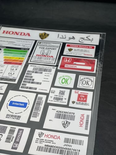 بكج استكرات كبير هوندا وكالة لوح