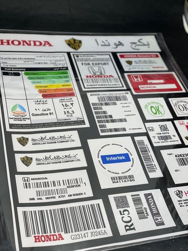 بكج استكرات كبير هوندا وكالة لوح