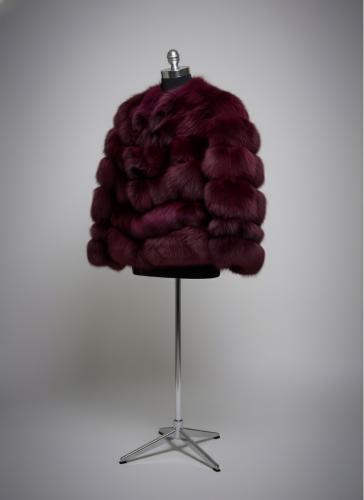 Fox fur jacket, purple