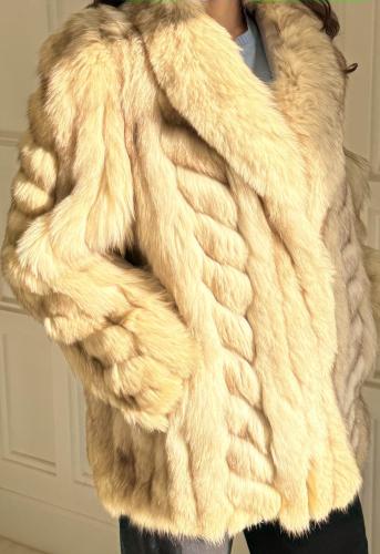 FOX white quilted fur jacket