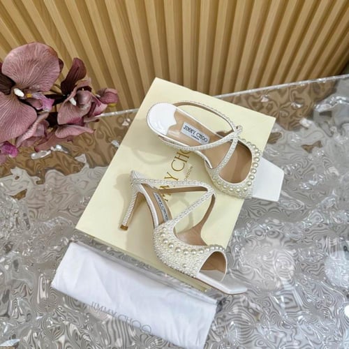 جيمي تشو كعب عالي أبيض