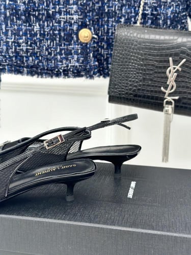 سان لوران كعب عالي أسود كلاسيك