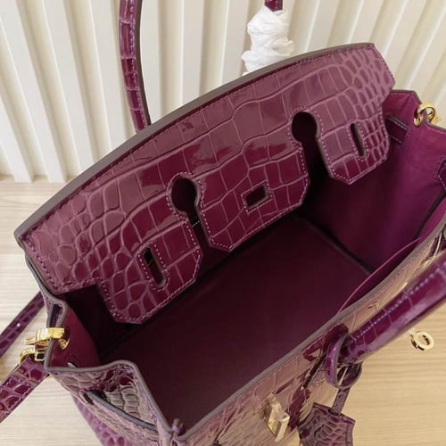 شنطة ايرميز عنابي فخمة