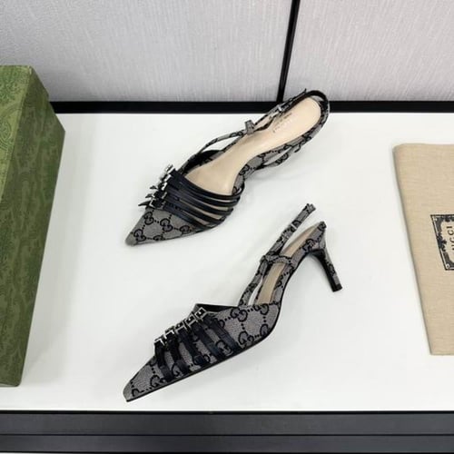 قوتشي كعب عالي أسود فخم