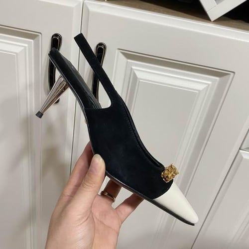 قوتشي كعب عالي أسود و أبيض