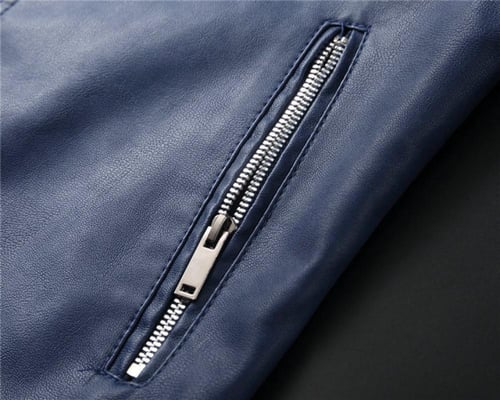 جاكيت لويفي جلد ازرق ملكي