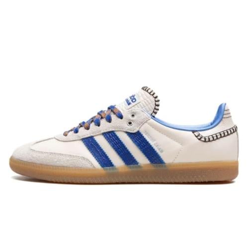 اديداس سامبا أبيض و ازرق فخم