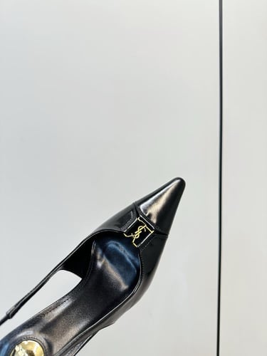 سان لوران كعب عالي أسود فخم