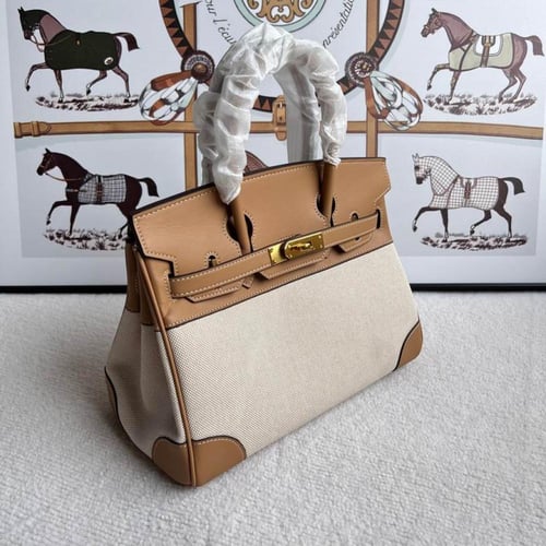 شنطة ايرميز بني و بيج انيقة