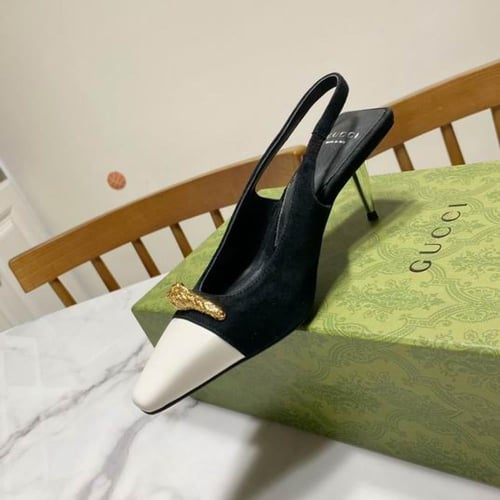 قوتشي كعب عالي أسود و أبيض