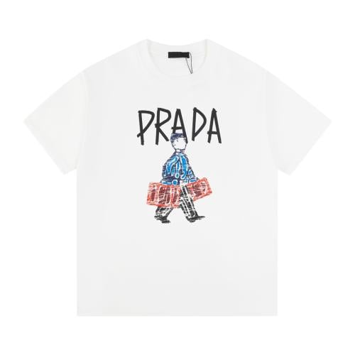 تي شيرت برادا ابيض فاخر