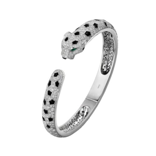Tiger bracelet encrusted with French design silver