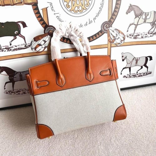 شنطة ايرميز بني و بيج