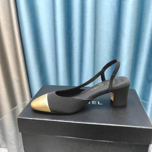 تشانيل كعب عالي أسود و جولد