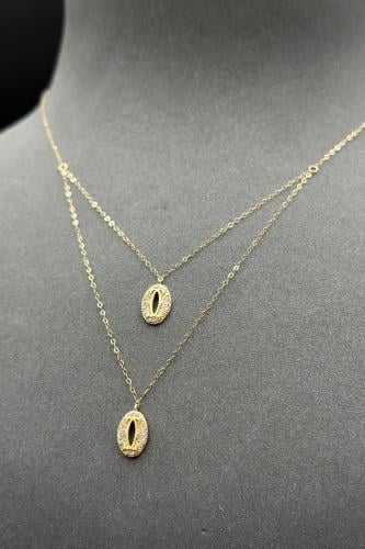 سلسال ذهب ناعم عيار 18 دورين تصميم الماس وزن 1.1 ج...