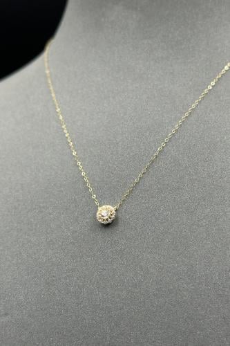 سلسال ذهب ناعم عيار 18 دائري فلورا تصميم الماس وزن...