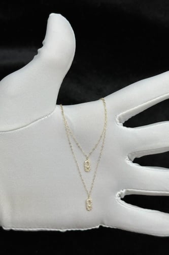 سلسال ذهب عيار 18 دورين تصميم الماس وزن من 0.6 الى...