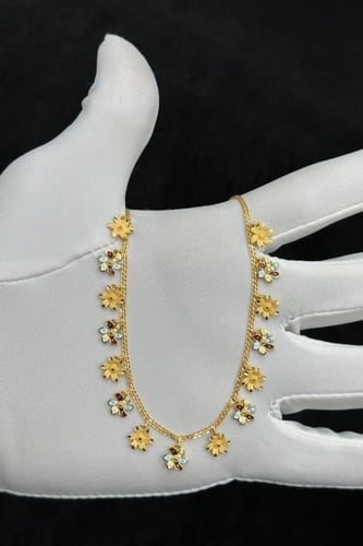 شوكر وردات ذهب تصميم هندي عيار 21 وزن 9.4 جرام