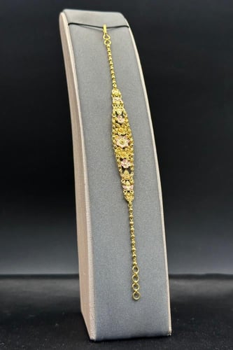 اسوارة وردات ذهب تصميم هندي عيار 21 وزن 8.6 جرام