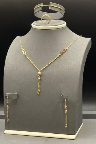 طقم مجدول مع كور ذهب صافي عيار 21