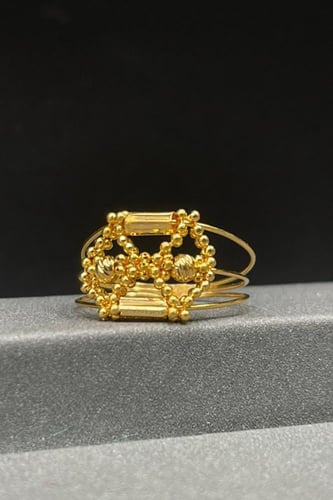 اسوارة مع خاتم ذهب عيار 21 صافي بتصميم كور وزن 13....