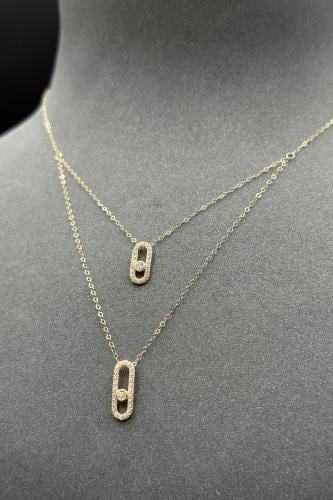 سلسال ذهب عيار 18 دورين تصميم الماس وزن من 0.8 الى...