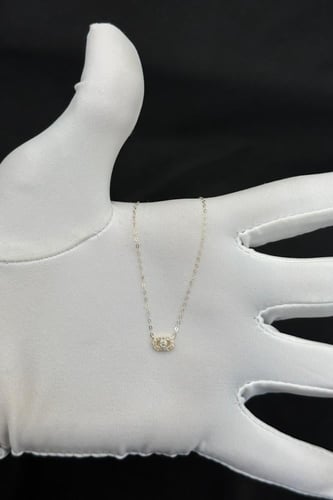 سلسلة ذهب عيار 18 تصميم الماس وزن 0.5 جرام