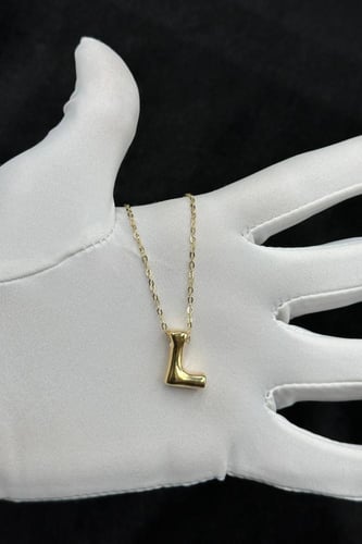 عقد حرف L ذهب صافي ايطالي عيار 18 وزن من 1.2 الى 1...