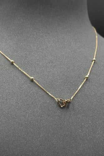 عقد قلبين ذهب صافي