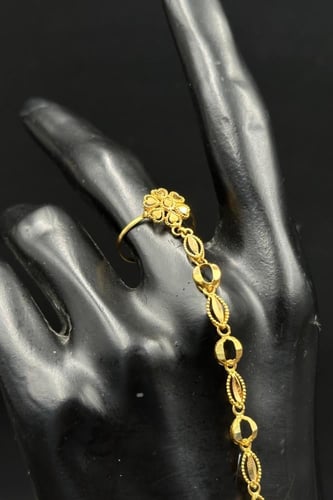 كف ذهب عيار 21 بتصميم قلوب وزن 12.2 جرام