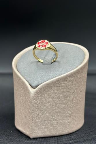 خاتم ذهب عيار 18 تصميم وردة ملون وزن من 1.6 الى 1....