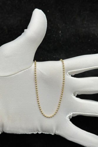 عقد ذهب عيار 18 بتصميم كرات وزن من 5.3 الى 5.4 جرا...