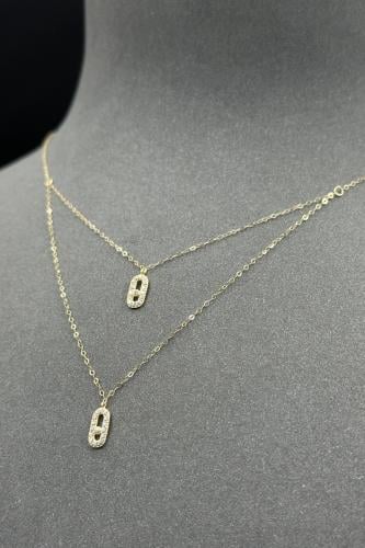 سلسال ذهب عيار 18 دورين تصميم الماس وزن من 0.6 الى...